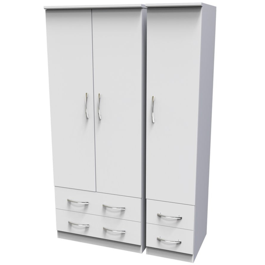 Avon 4 Drawer 3 Door Triple Wardrobe