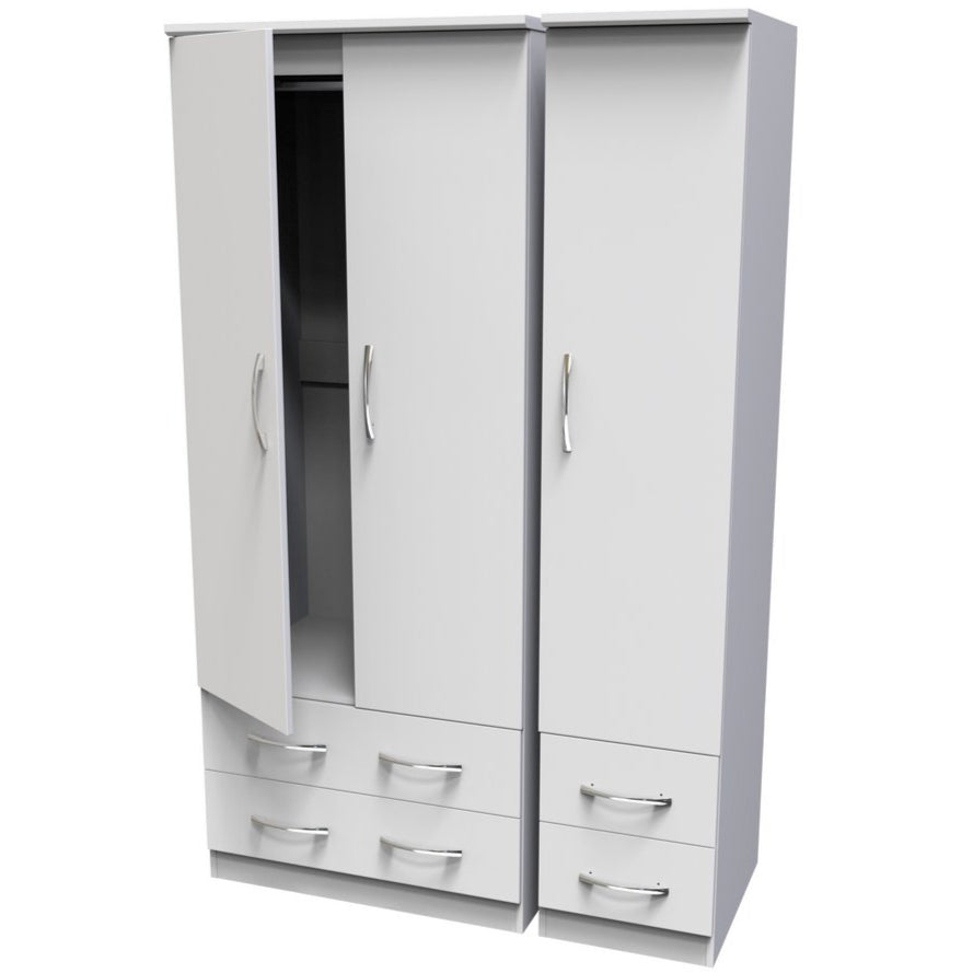 Avon 4 Drawer 3 Door Triple Wardrobe