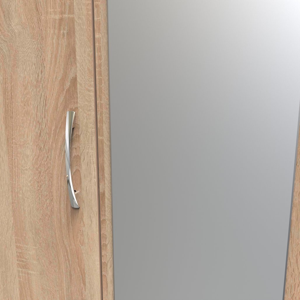 Avon Mirrored 4 Drawer 3 Door Triple Wardrobe