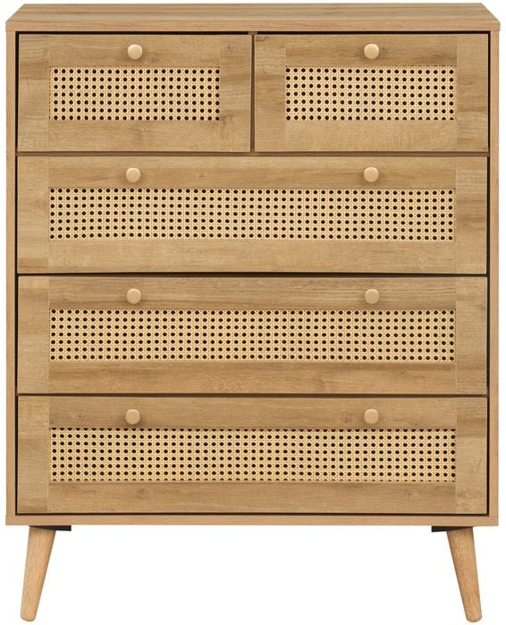 Manila Rattan 3+2 Drawer Chest of Drawers