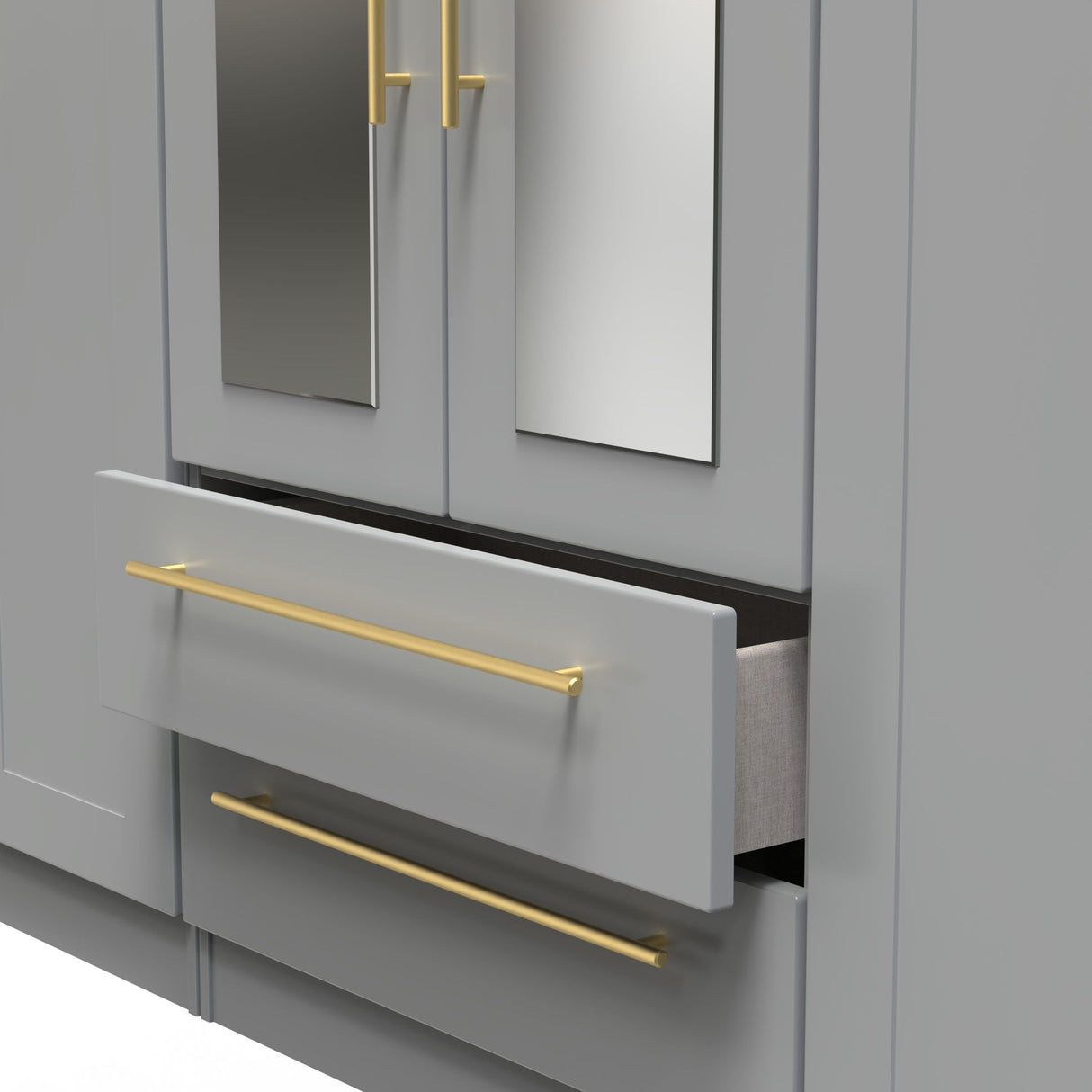 Haworth Tall 6 Door 2 Drawer Mirrored Wardrobe