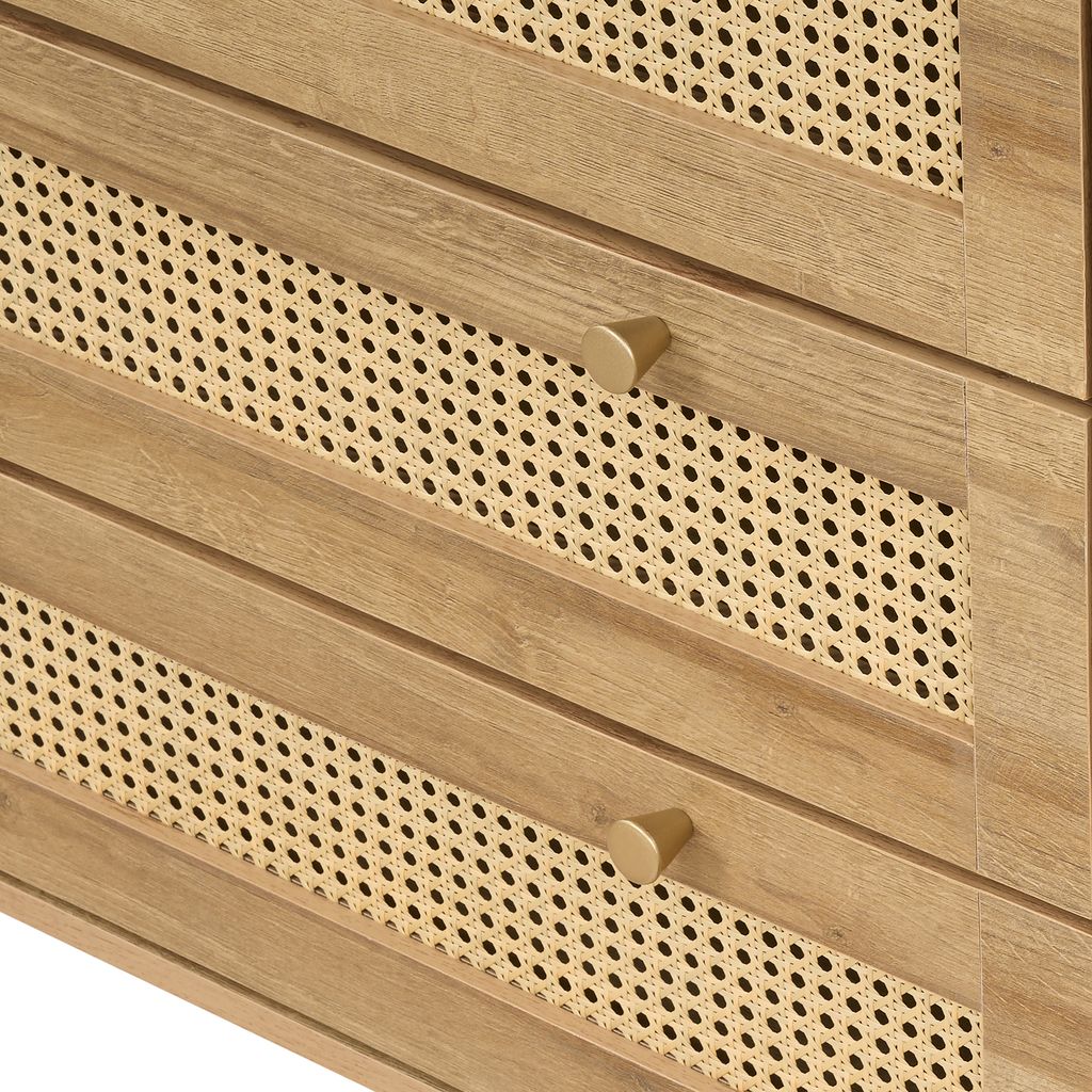 Manila Rattan 3+2 Drawer Chest of Drawers