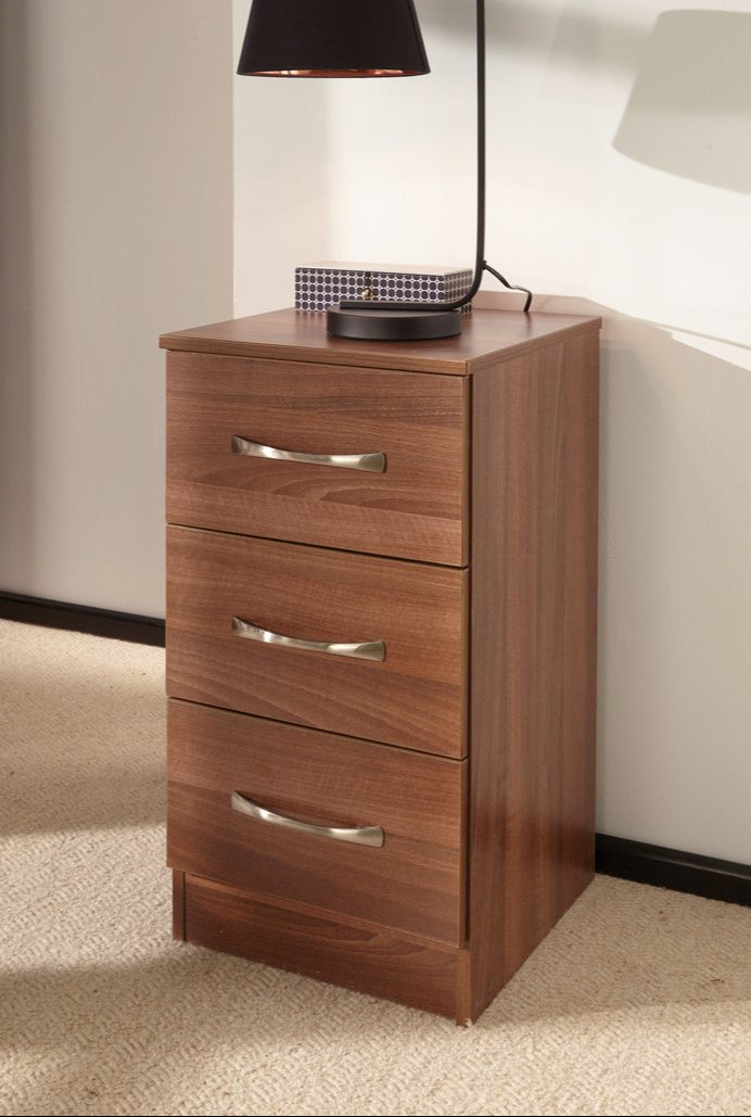 Avon 3 Drawer Bedside Table
