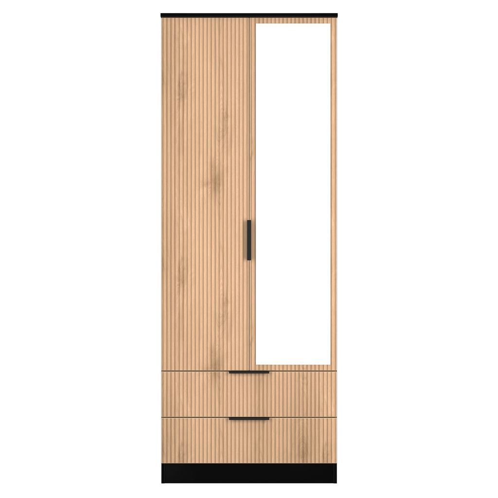 Java Tall Mirrored 2 Drawer 2 Door Double Wardrobe