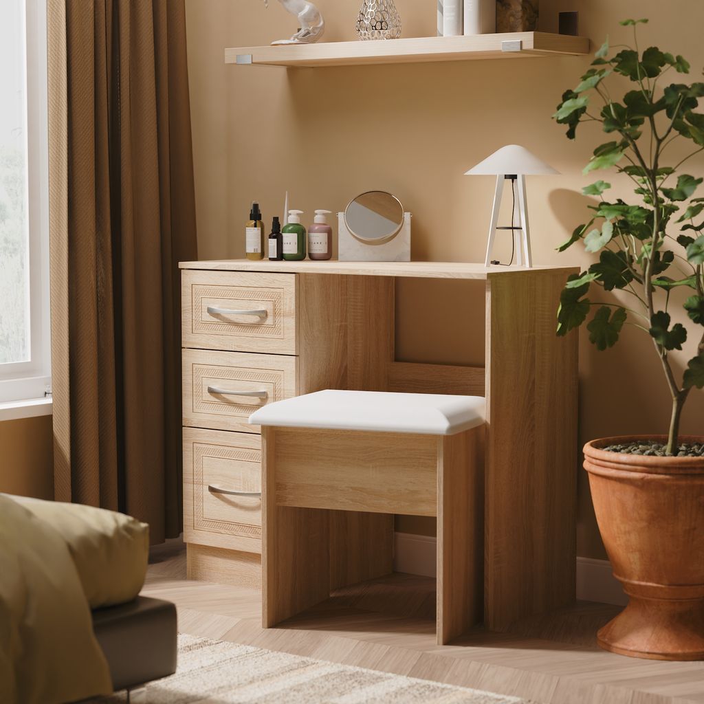 Dorset 3 Drawer Single Pedestal Dressing Table