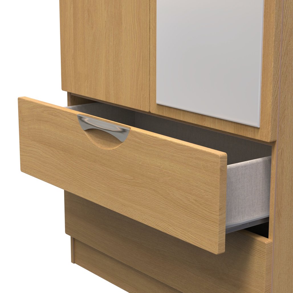 Camden Tall Mirrored 2 Drawer 2 Door Double Wardrobe