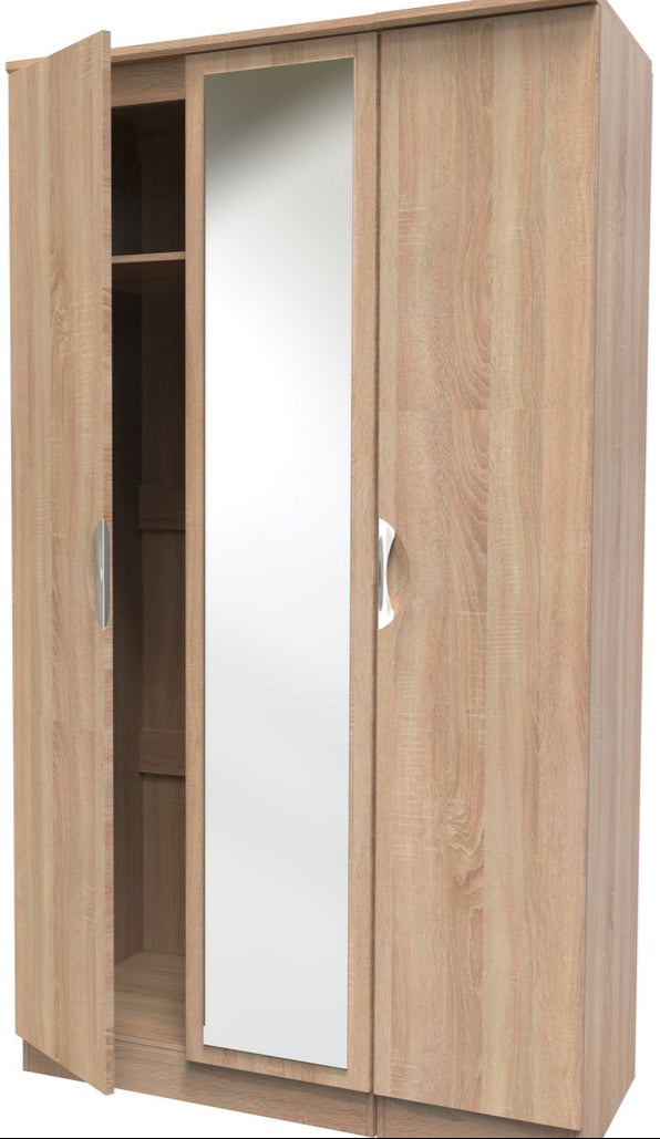 Camden Mirrored 3 Door Triple Wardrobe