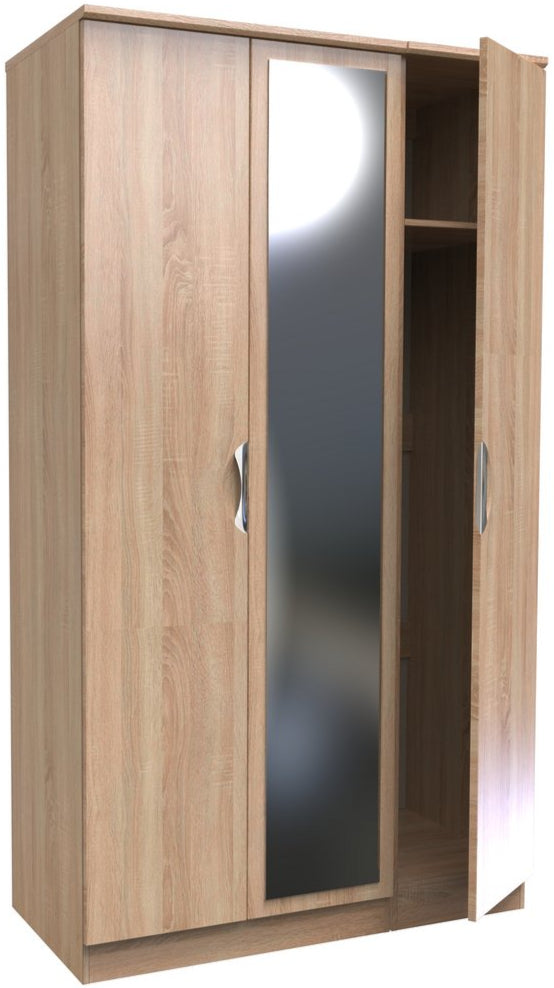 Camden Mirrored 3 Door Triple Wardrobe