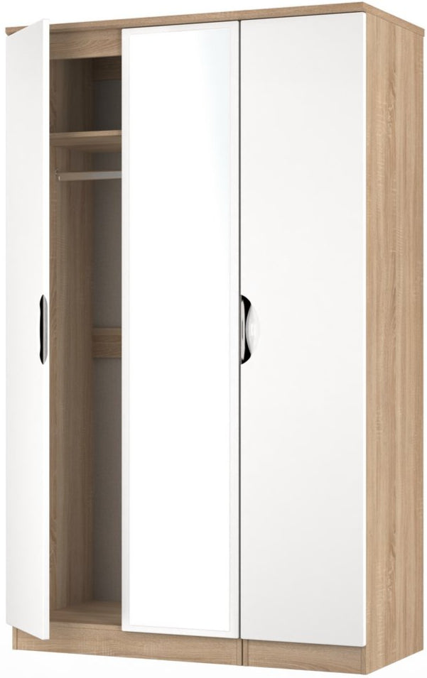 Camden Mirrored 3 Door Triple Wardrobe