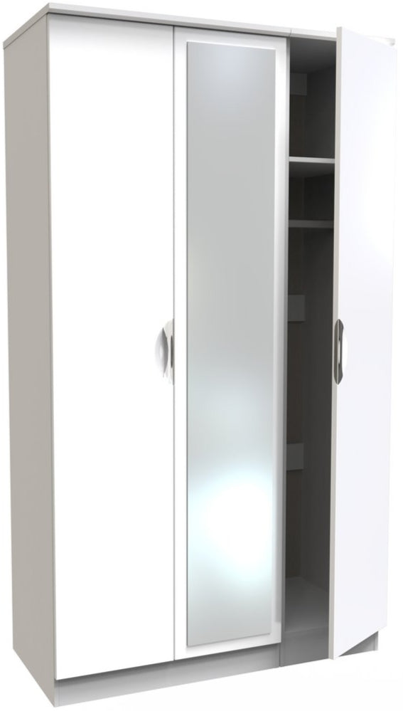 Camden Mirrored 3 Door Triple Wardrobe