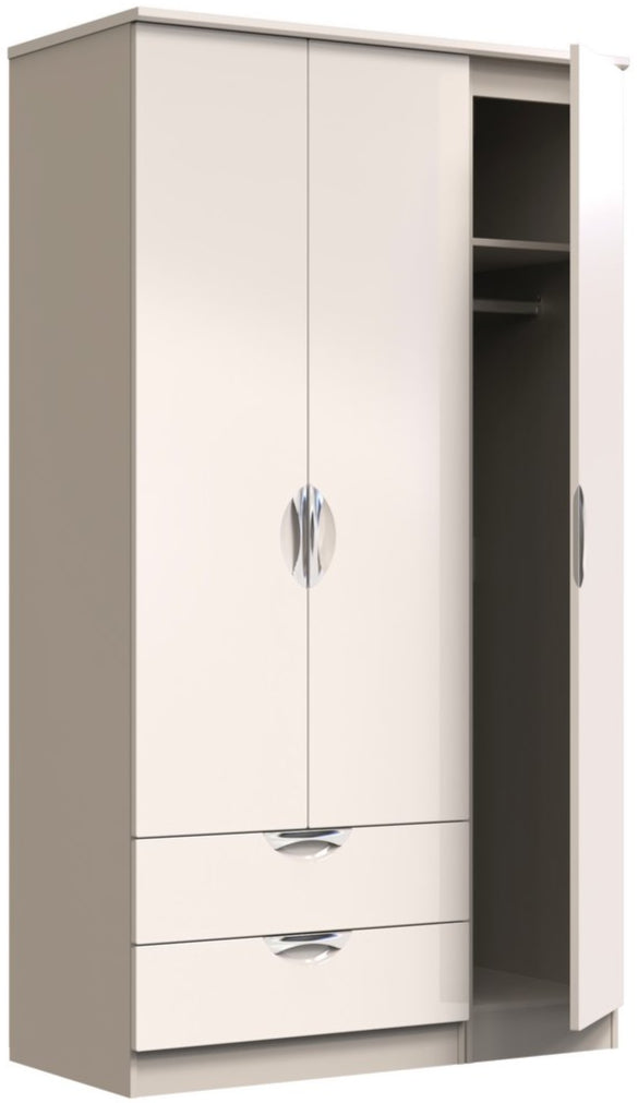 Camden Tall Large 2 Drawer 3 Door Triple Wardrobe