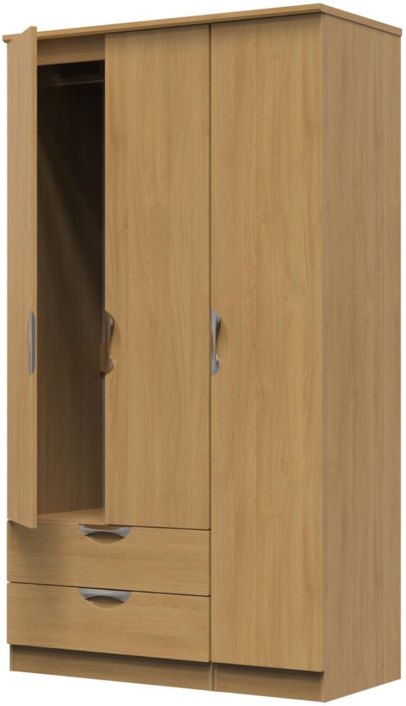 Camden Tall Large 2 Drawer 3 Door Triple Wardrobe