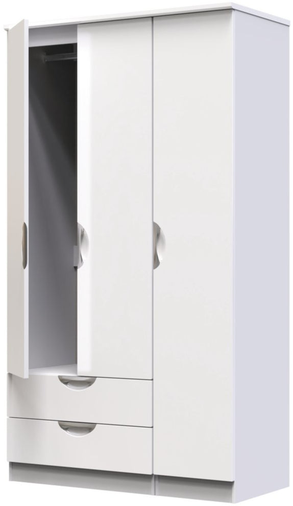 Camden Tall Large 2 Drawer 3 Door Triple Wardrobe