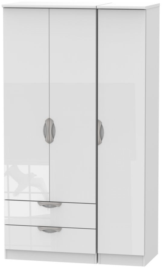 Camden Tall Large 2 Drawer 3 Door Triple Wardrobe