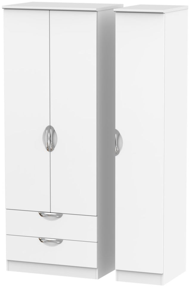 Camden Tall Large 2 Drawer 3 Door Triple Wardrobe