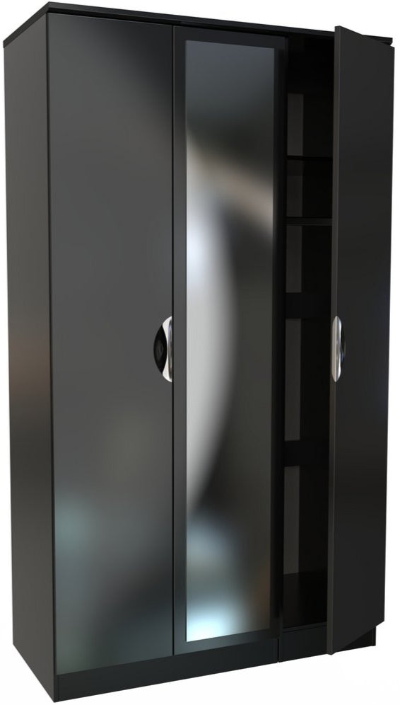 Camden Tall Mirrored 3 Door Triple Wardrobe