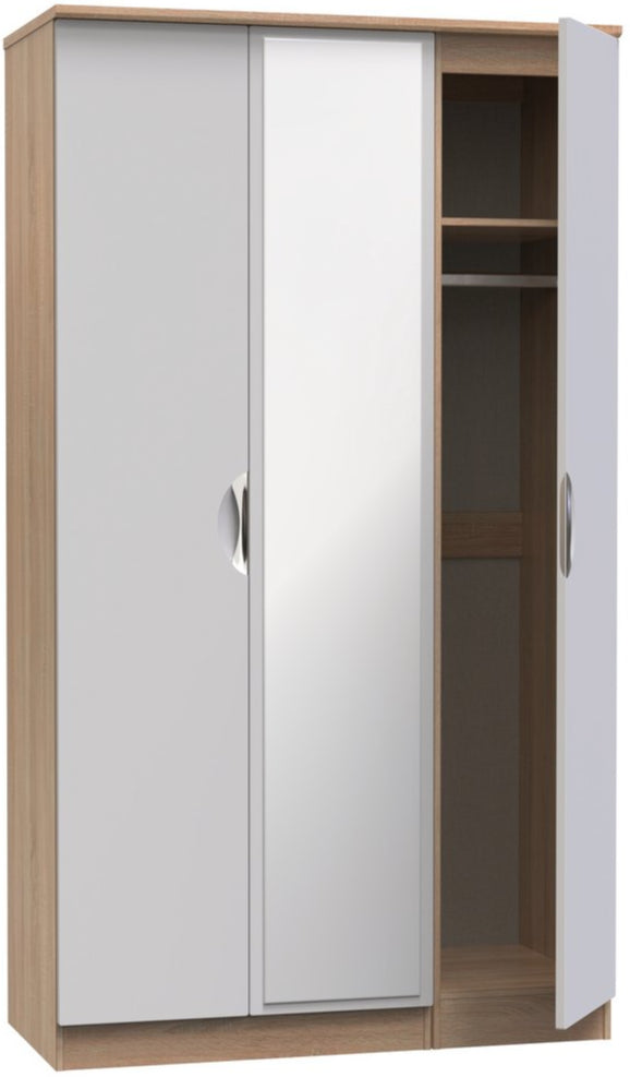 Camden Tall Mirrored 3 Door Triple Wardrobe