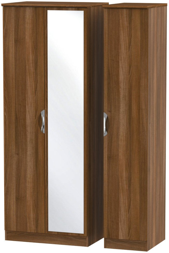 Camden Tall Mirrored 3 Door Triple Wardrobe