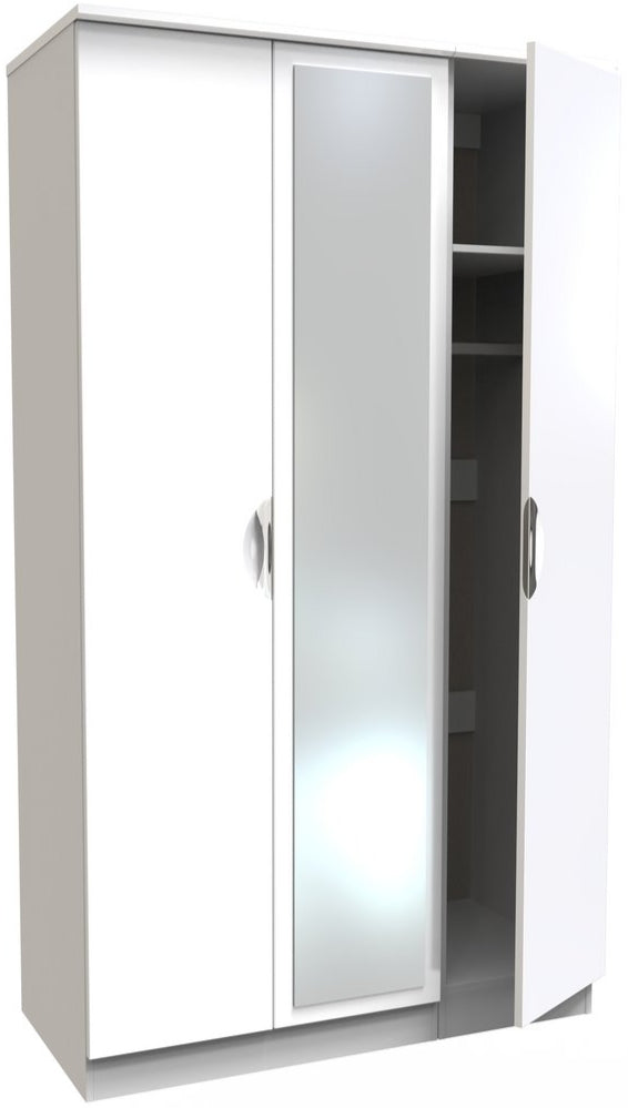 Camden Tall Mirrored 3 Door Triple Wardrobe