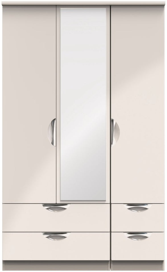 Camden Mirrored 4 Drawer 3 Door Triple Wardrobe