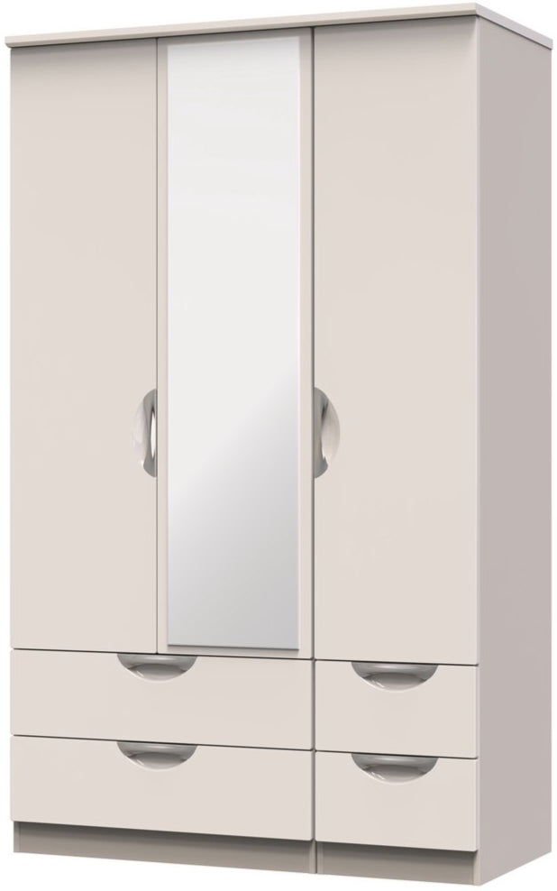 Camden Mirrored 4 Drawer 3 Door Triple Wardrobe