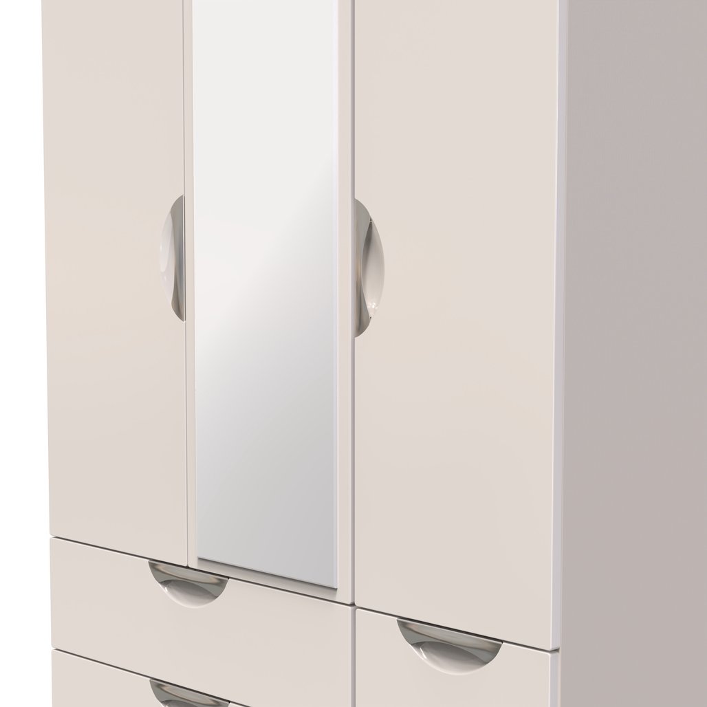 Camden Mirrored 4 Drawer 3 Door Triple Wardrobe