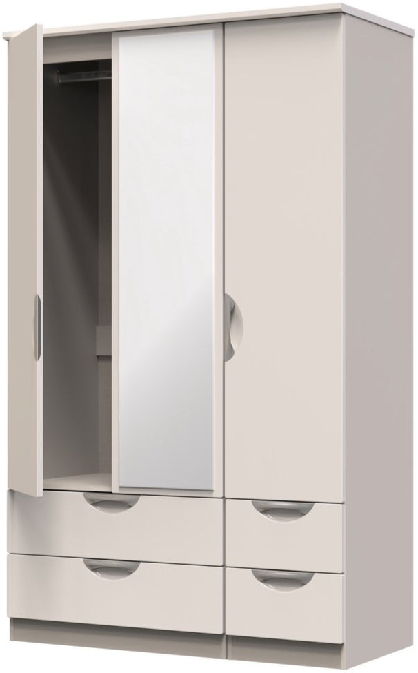 Camden Mirrored 4 Drawer 3 Door Triple Wardrobe