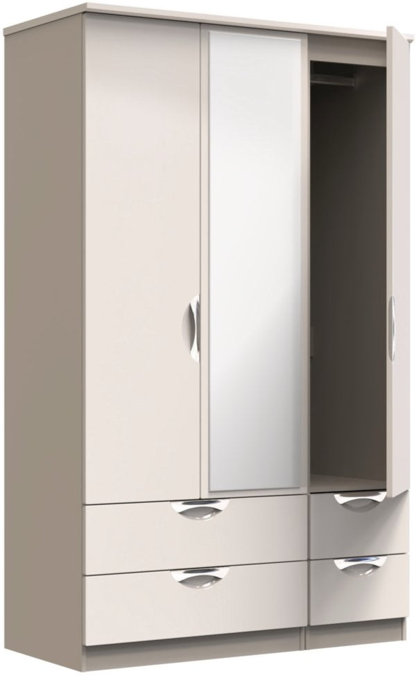 Camden Mirrored 4 Drawer 3 Door Triple Wardrobe