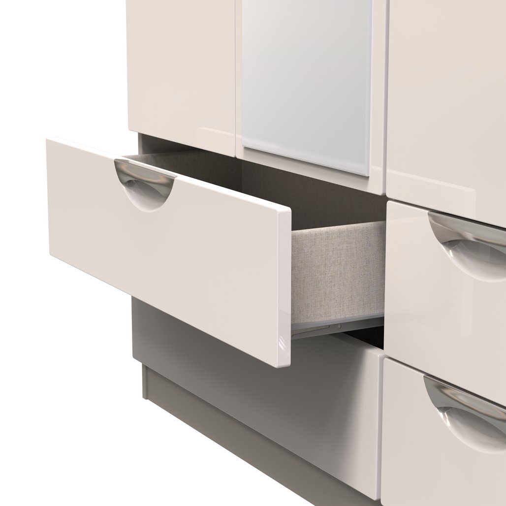 Camden Mirrored 4 Drawer 3 Door Triple Wardrobe