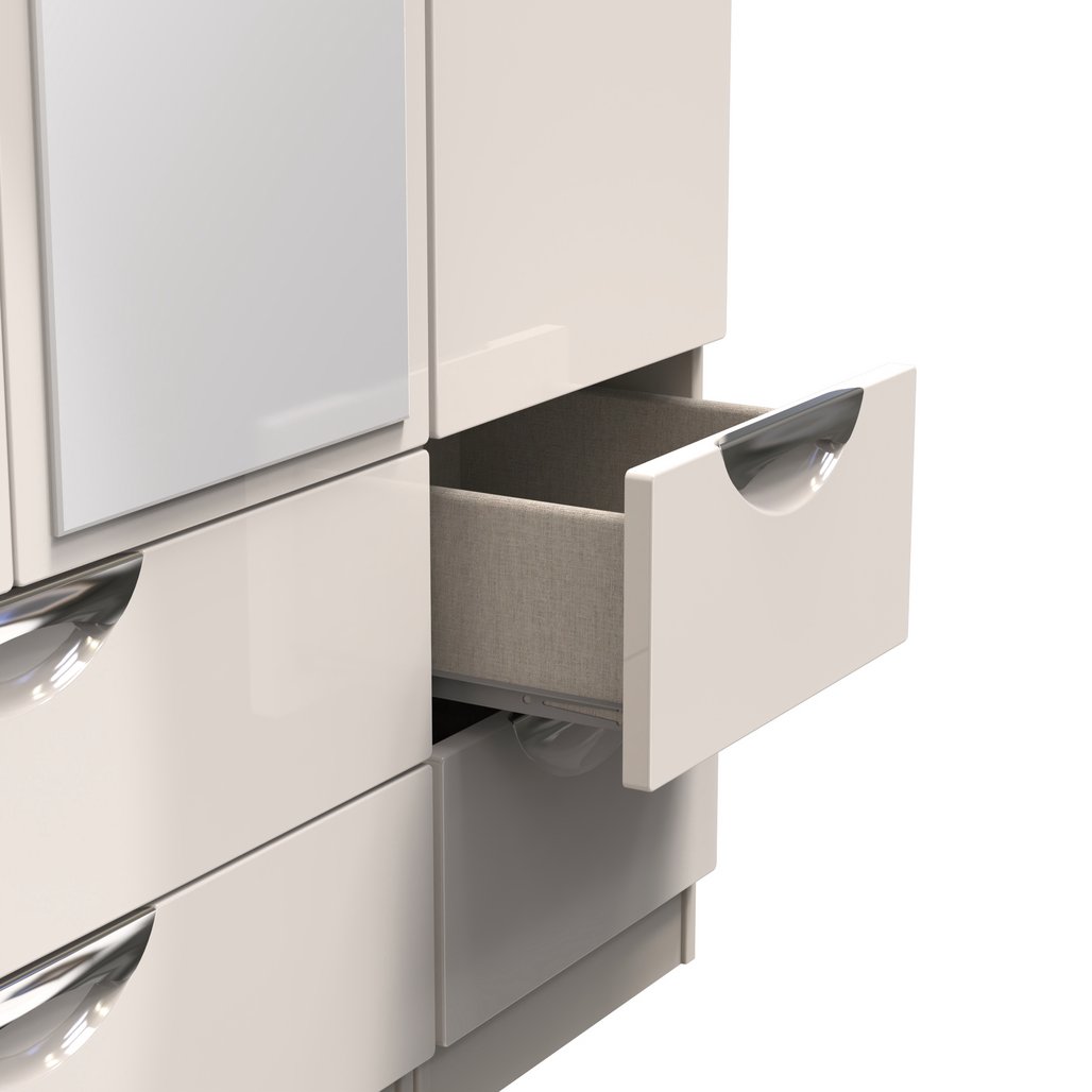 Camden Mirrored 4 Drawer 3 Door Triple Wardrobe