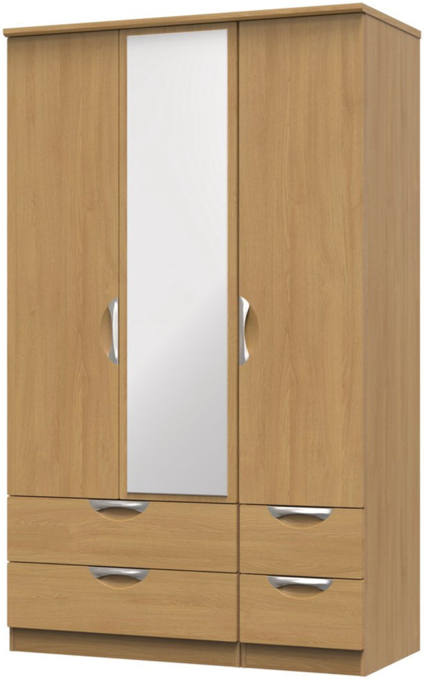 Camden Mirrored 4 Drawer 3 Door Triple Wardrobe