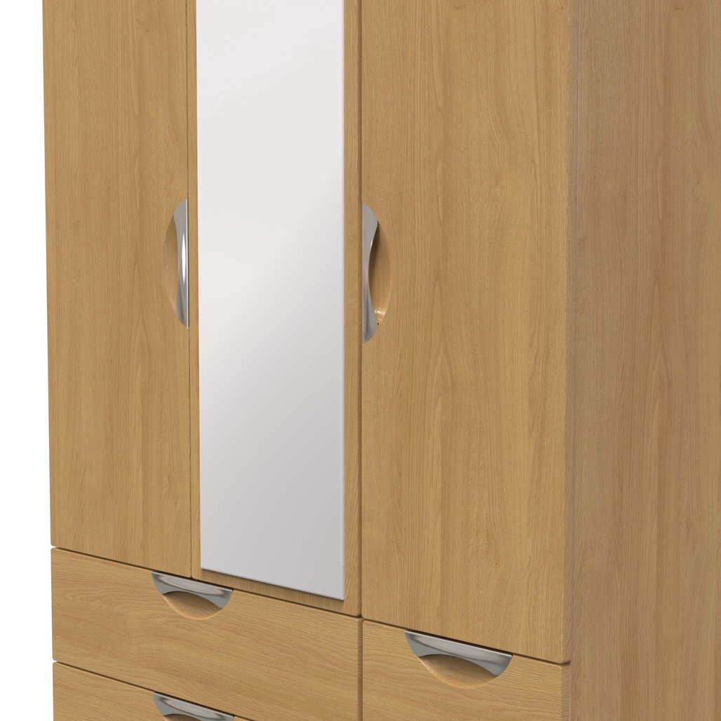 Camden Mirrored 4 Drawer 3 Door Triple Wardrobe