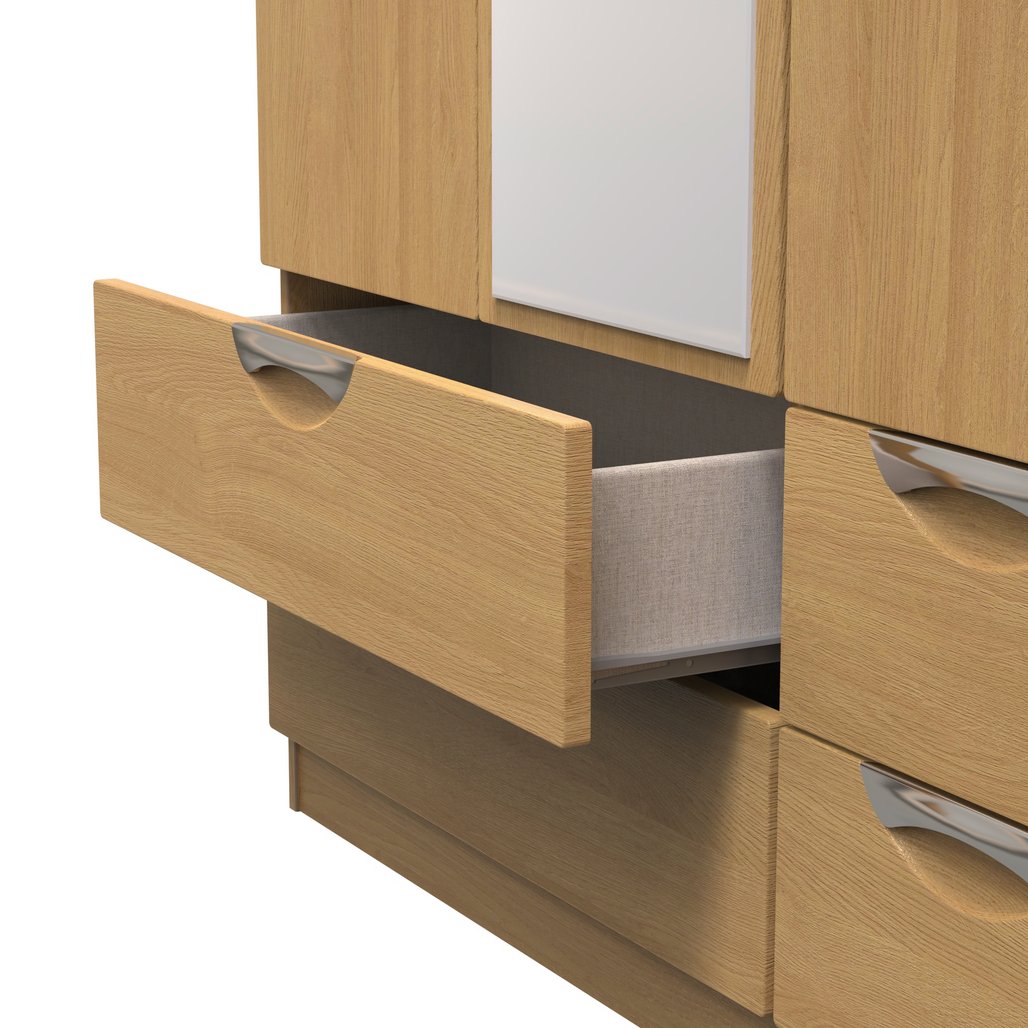 Camden Mirrored 4 Drawer 3 Door Triple Wardrobe