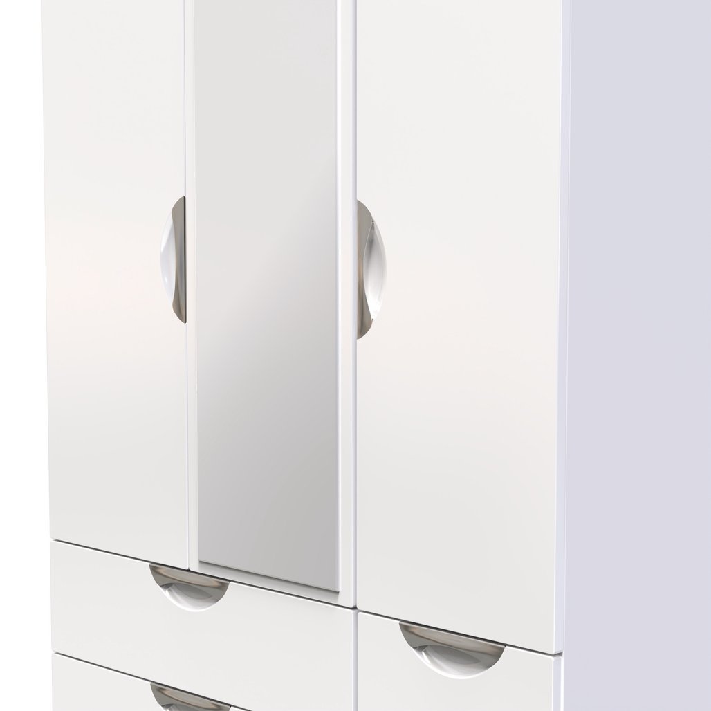 Camden Mirrored 4 Drawer 3 Door Triple Wardrobe