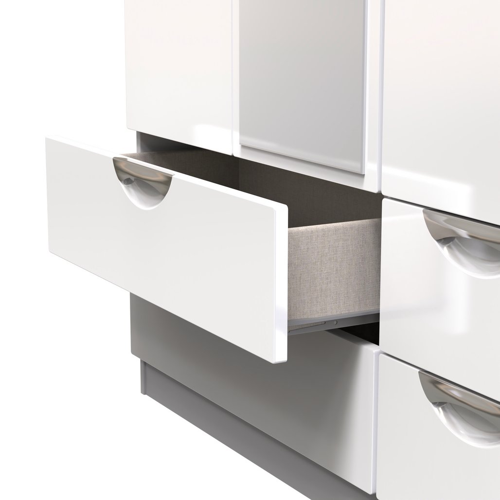 Camden Mirrored 4 Drawer 3 Door Triple Wardrobe