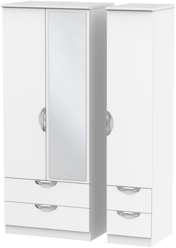 Camden Mirrored 4 Drawer 3 Door Triple Wardrobe