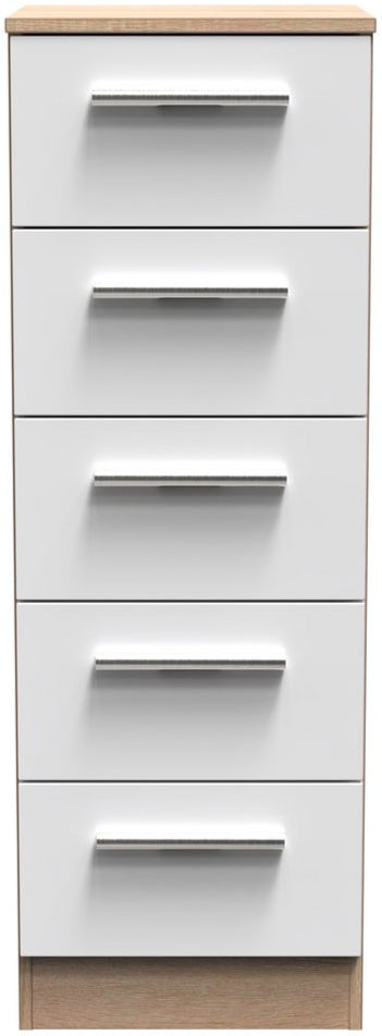 Contrast 5 Drawer Bedside Table