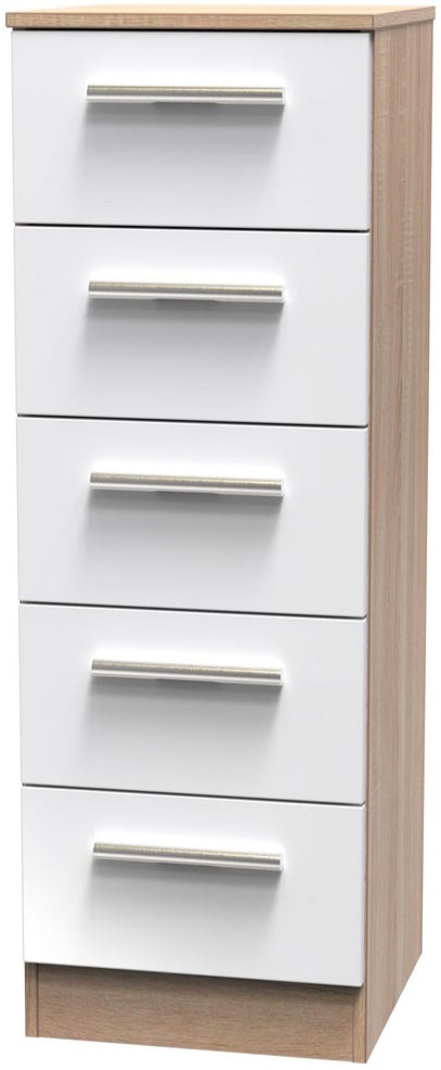 Contrast 5 Drawer Bedside Table