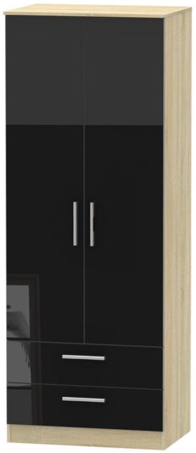 Contrast Tall 2 Drawer 2 Door Double Wardrobe
