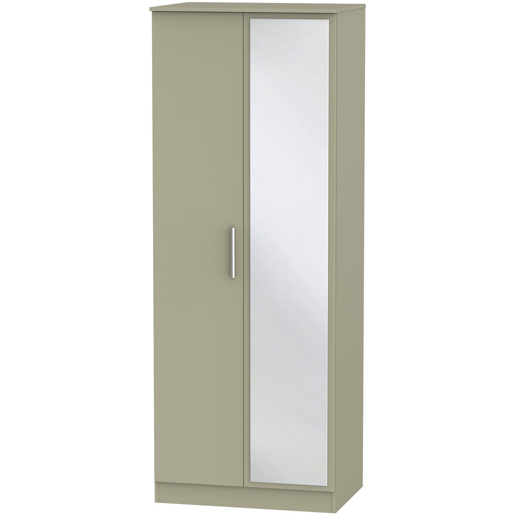 Contrast Tall Mirrored 2 Door Double Wardrobe