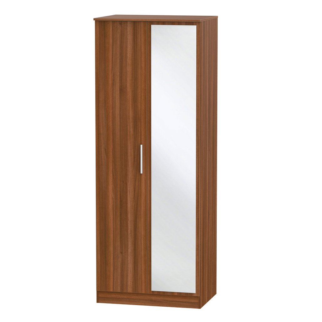Contrast Tall Mirrored 2 Door Double Wardrobe