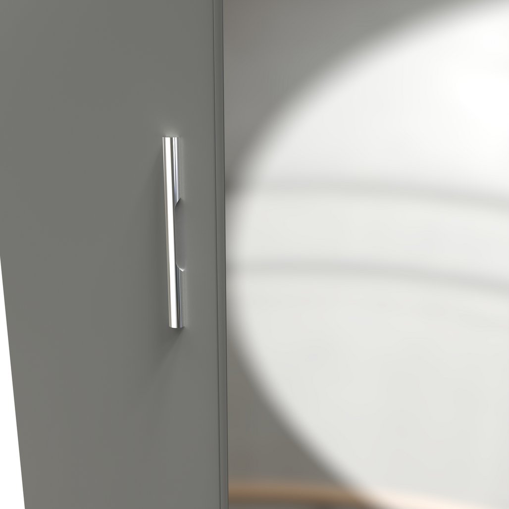 Contrast Mirrored 3 Door Triple Wardrobe