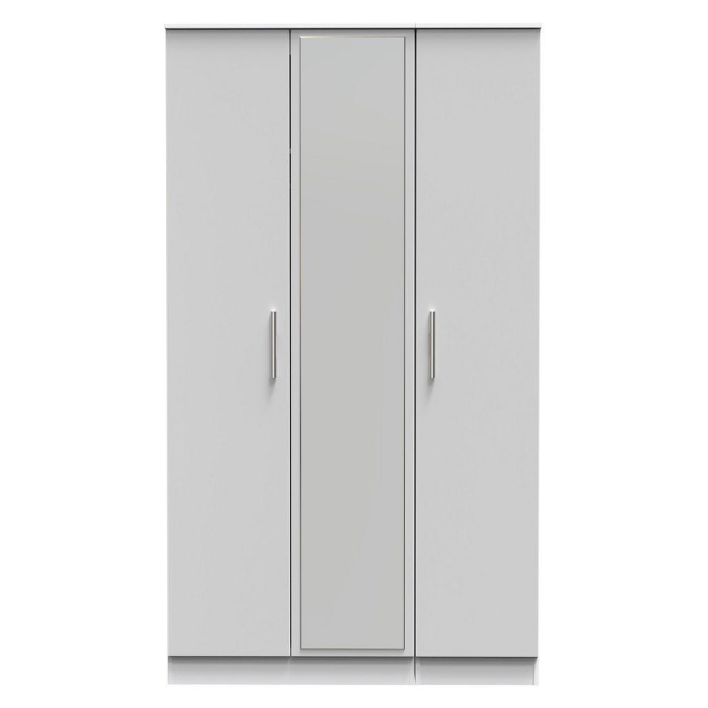 Contrast Tall Mirrored 3 Door Triple Wardrobe