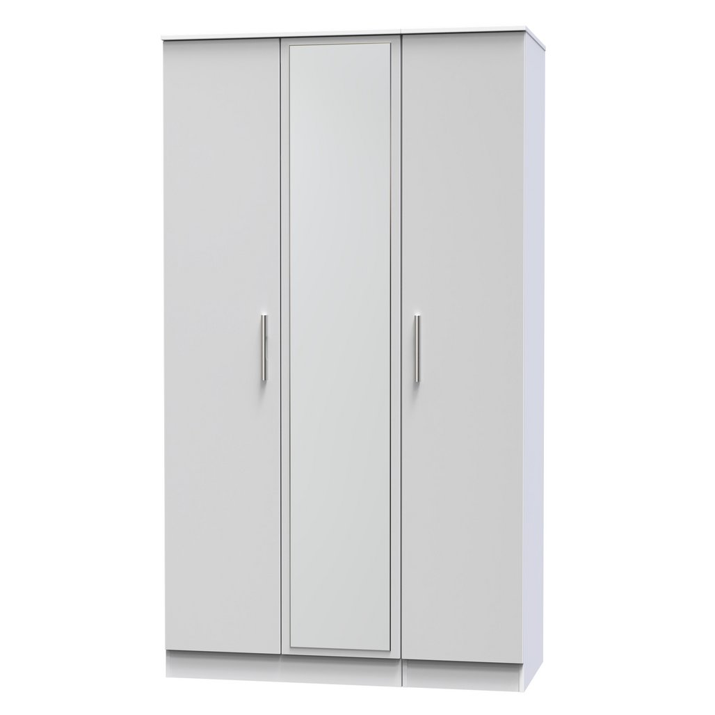 Contrast Tall Mirrored 3 Door Triple Wardrobe