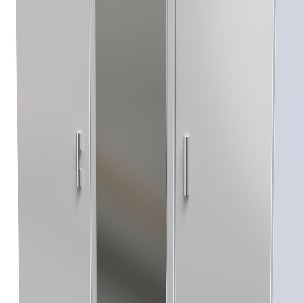Contrast Tall Mirrored 3 Door Triple Wardrobe