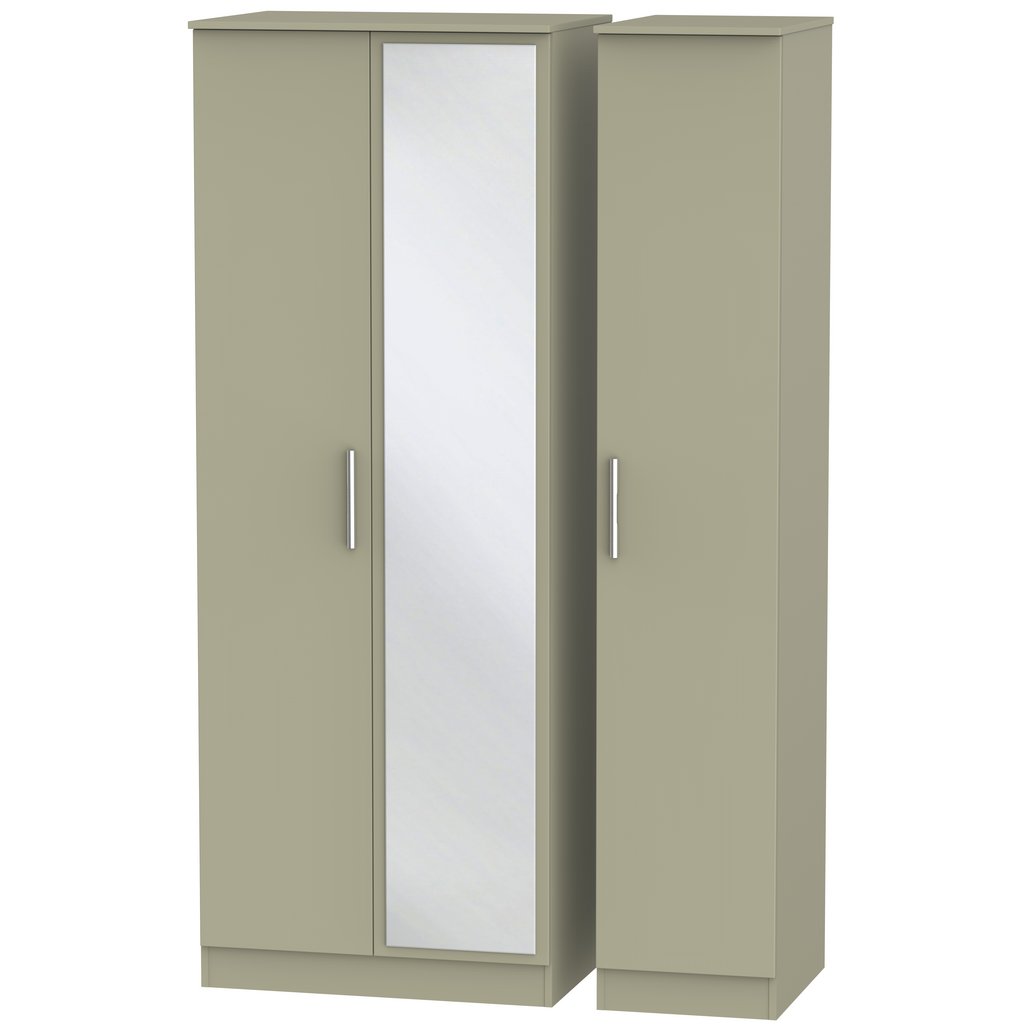 Contrast Tall Mirrored 3 Door Triple Wardrobe
