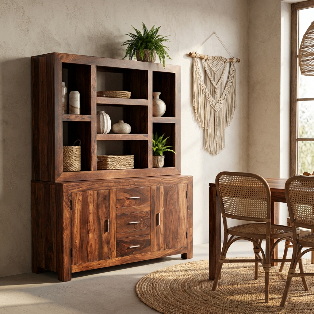 Sequoia 2 Door 3 Drawer Multishelf Kitchen Dresser
