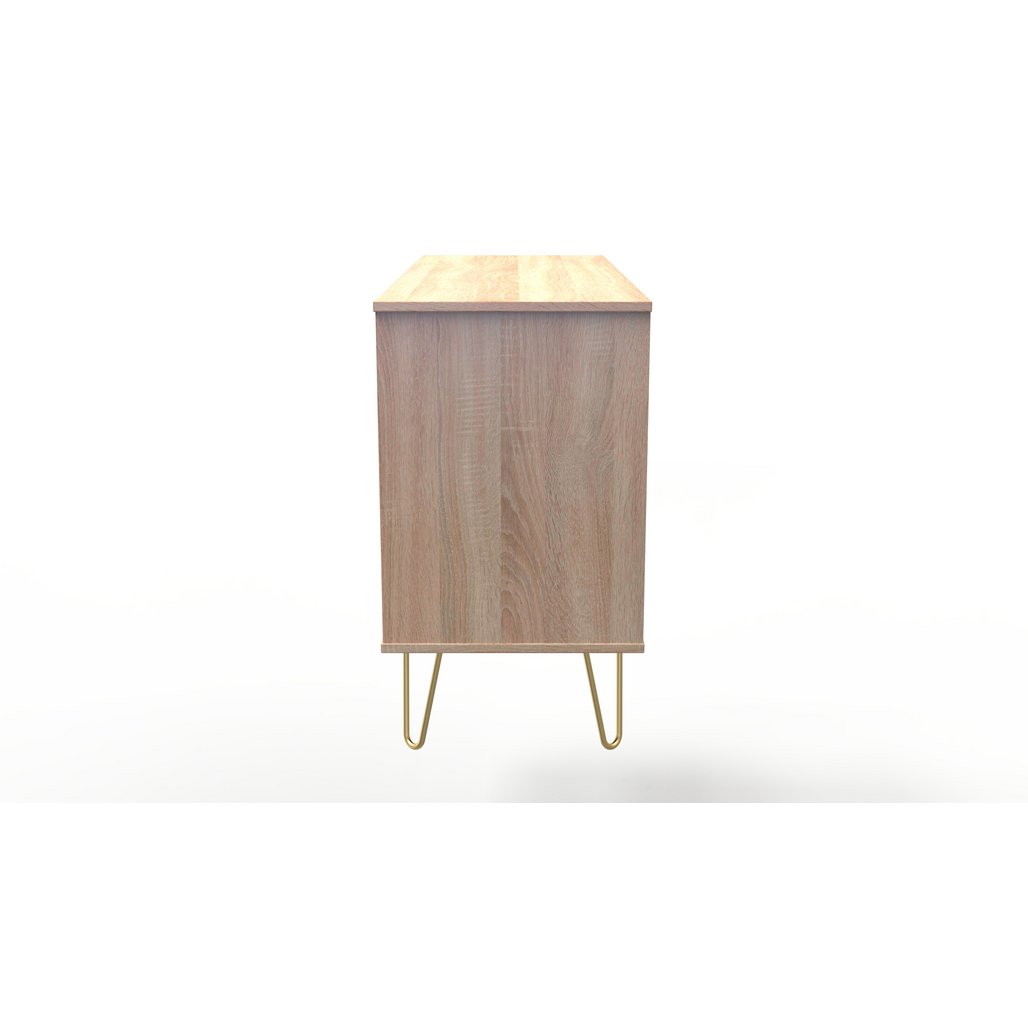 Cube 6 Drawer Midi Chest with Gold Hairpin Legs