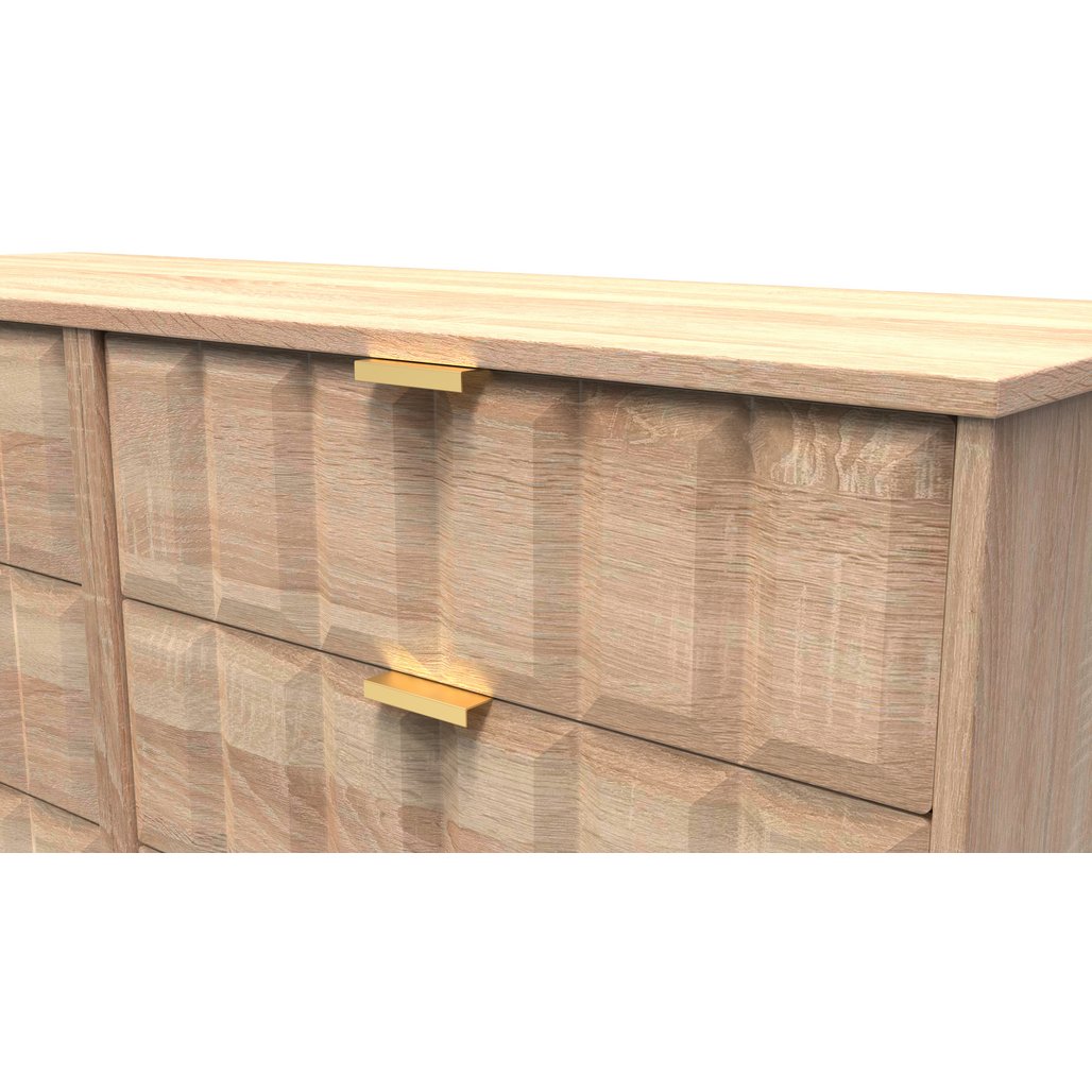 Cube 6 Drawer Midi Chest with Gold Hairpin Legs