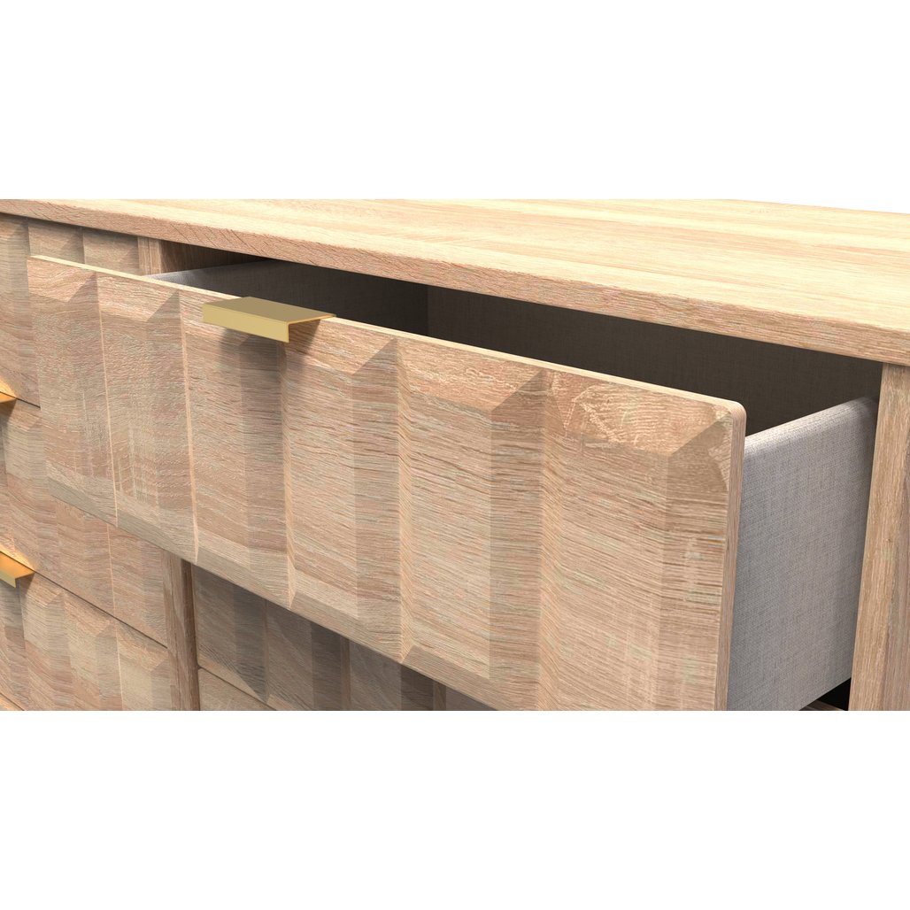 Cube 6 Drawer Midi Chest with Gold Hairpin Legs